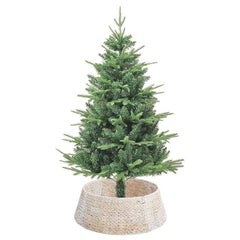 vidaXL Christmas Tree Collar Round White 75 x 75 x 25 cm 3