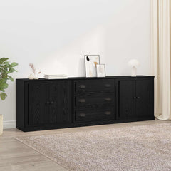 Sideboards 3 pcs Engineered Wood Black oak