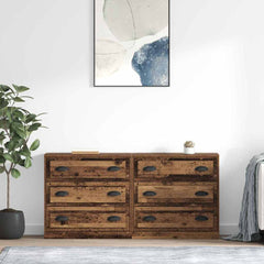 Sideboards 2 pcs Engineered Wood Old wood