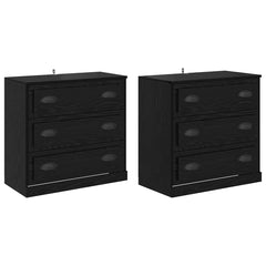 Sideboards 2 pcs Engineered Wood Black oak