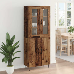 Highboard 69.5x34x180 cm Engineered Wood 2 Doors Old wood