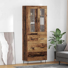 Highboard 69.5x34x180 cm Engineered Wood 3 Drawers Old wood