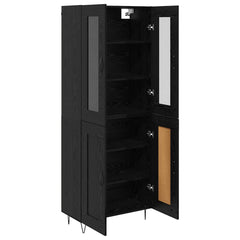 Highboard 69.5x34x180 cm Engineered Wood 2 Wood Doors Black oak