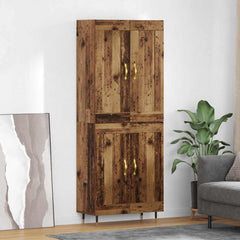 Highboard 69.5x34x180 cm Engineered Wood 2 Wood Doors Old wood