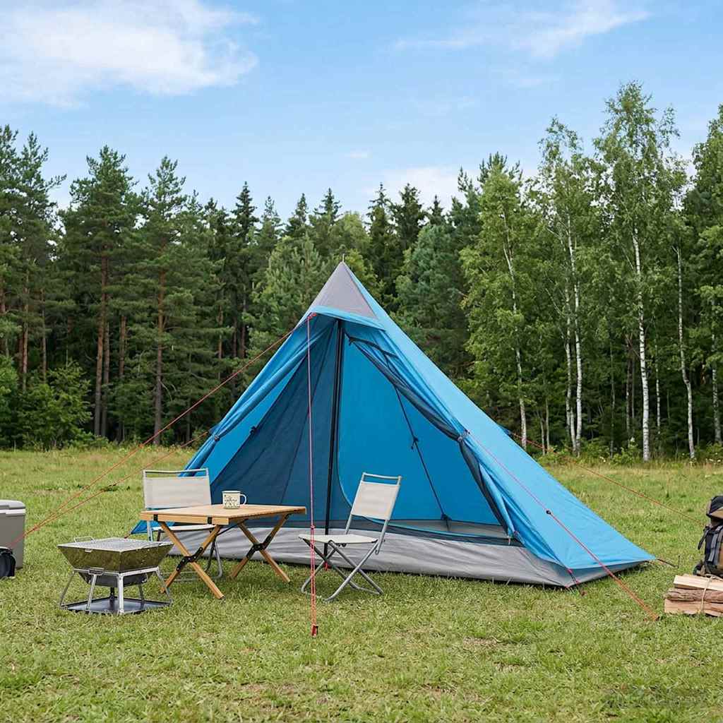 vidaXL Backpacking Tent 222 x 85 x 125 cm Blue 1