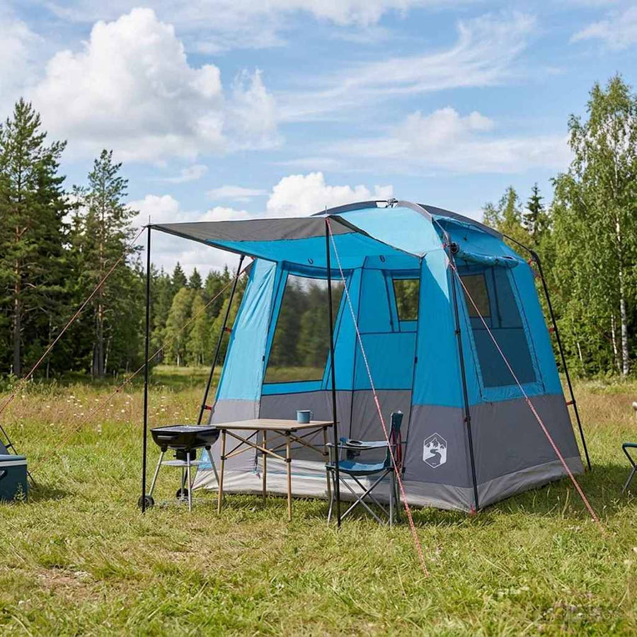 Party Tent 185T Polyester with PU Coating Blue 4-Person