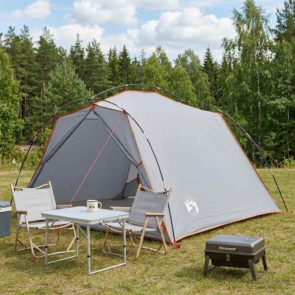 Tunnel Tent 185T Polyester with PU Coating Grey and orange