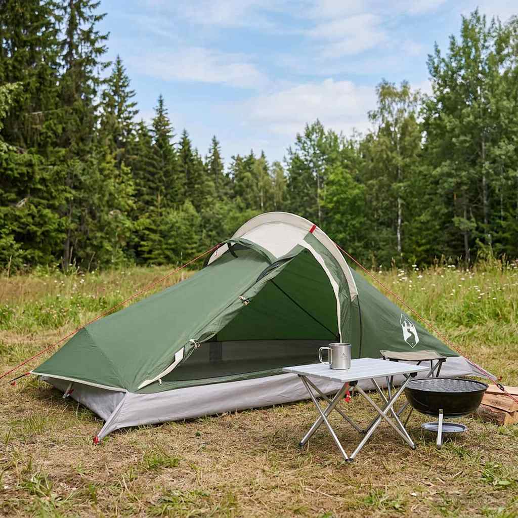 vidaXL Backpacking Tent 2-Person Green 185T Polyester with PU Coating 1
