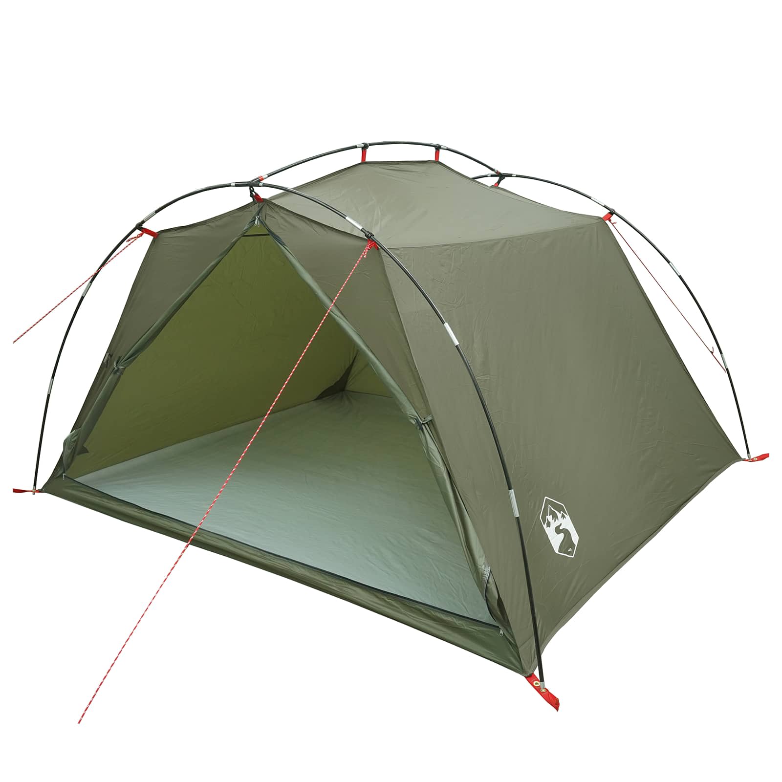 vidaXL Tunnel Tent 4-Person Olive Green 185T Polyester with PU Coating 2