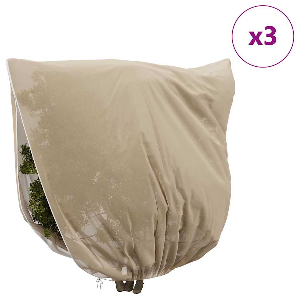 vidaXL Frost Protection Plant Fleece Covers 3 pcs Beige 3.5 x 3.93 m 4
