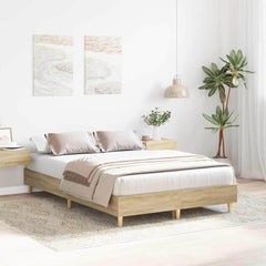 Bed Frame No Mattress Engineered Wood Sonoma Oak Full