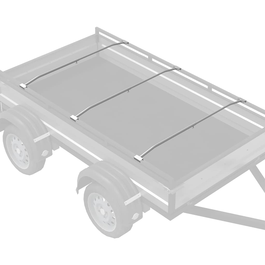 vidaXL Tarpaulin Bracket for Trailers 3 Silver 136-218 cm Aluminum 3