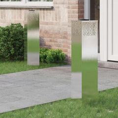 Solar LED Pathway Light 2 pcs Warm White Stainless steel 18 x 18 x 80 cm