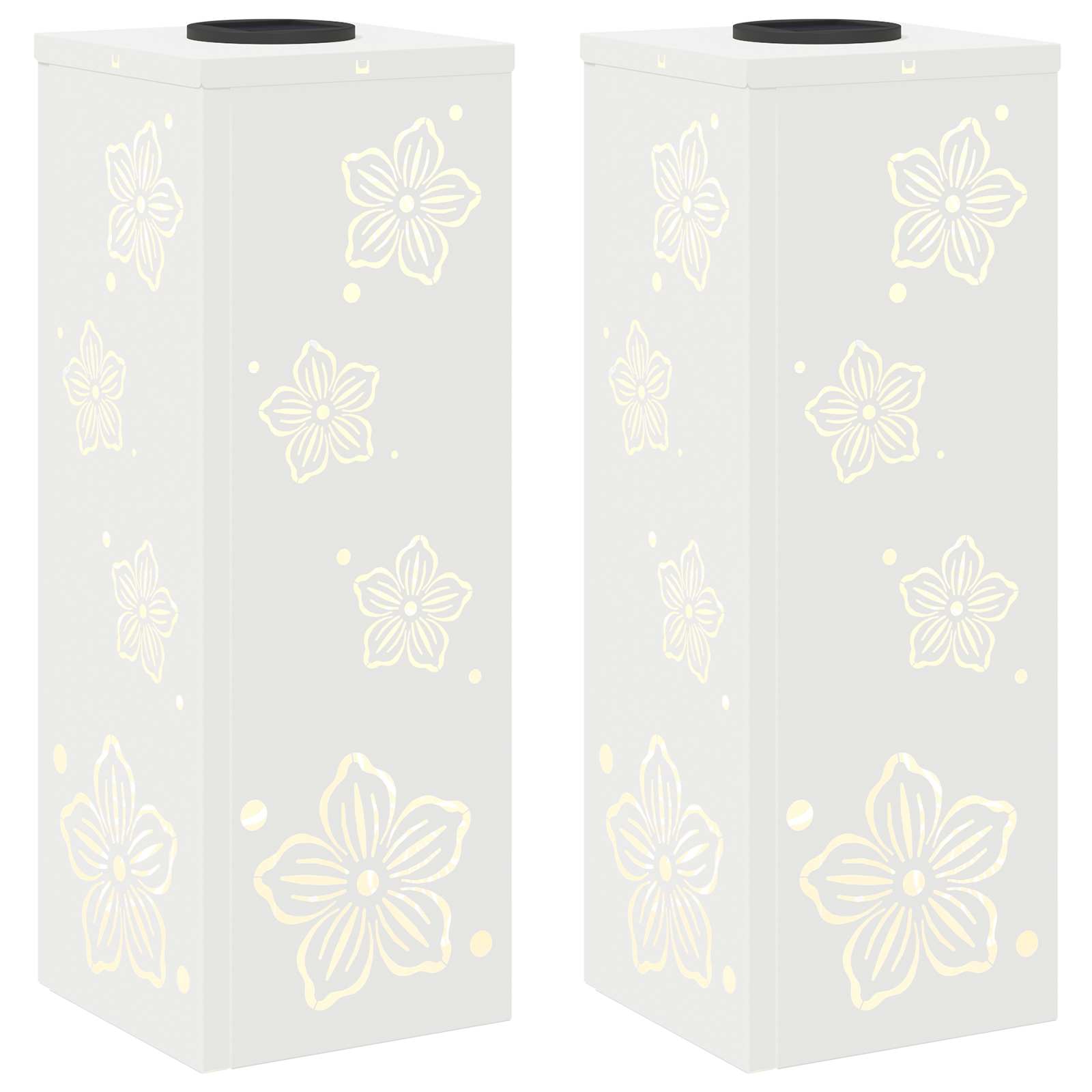 vidaXL Solar LED Pathway Light 2 pcs Warm White 18 x 18 x 50 cm 2