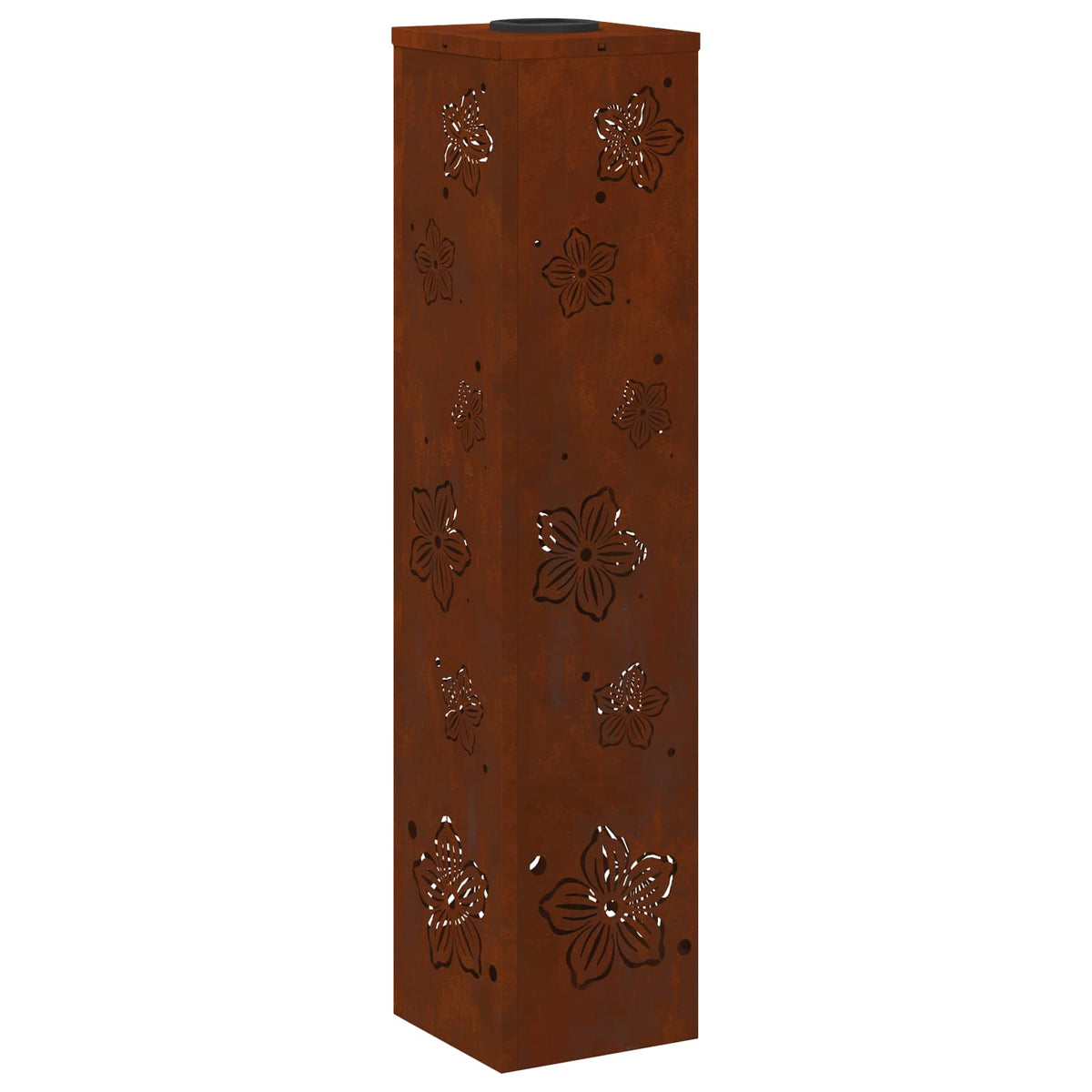 Solar LED Pathway Light 2 pcs Warm White 18 x 18 x 80 cm Five-petal Blossom Weathering steel