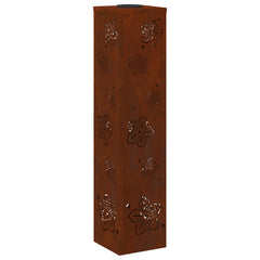 Solar LED Pathway Light 2 pcs Warm White 18 x 18 x 80 cm Five-petal Blossom Weathering steel