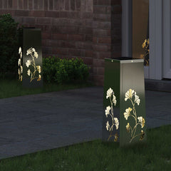 vidaXL Solar LED Pathway Light 2 pcs Warm White 18 x 18 x 50 cm 3