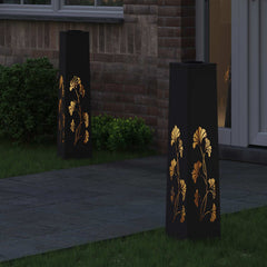 Solar LED Pathway Light 2 pcs Warm White 18 x 18 x 80 cm Branch pattern Black