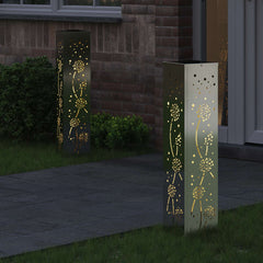 vidaXL Solar LED Pathway Light 2 pcs Warm White 18 x 18 x 80 cm 3