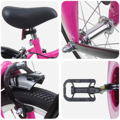 Kids Bike for 6-11 Years Old Pink Black 12 inches