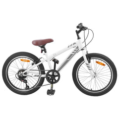 Mountain Bike 6-Speed for 5-8 Years Old White 20 inches