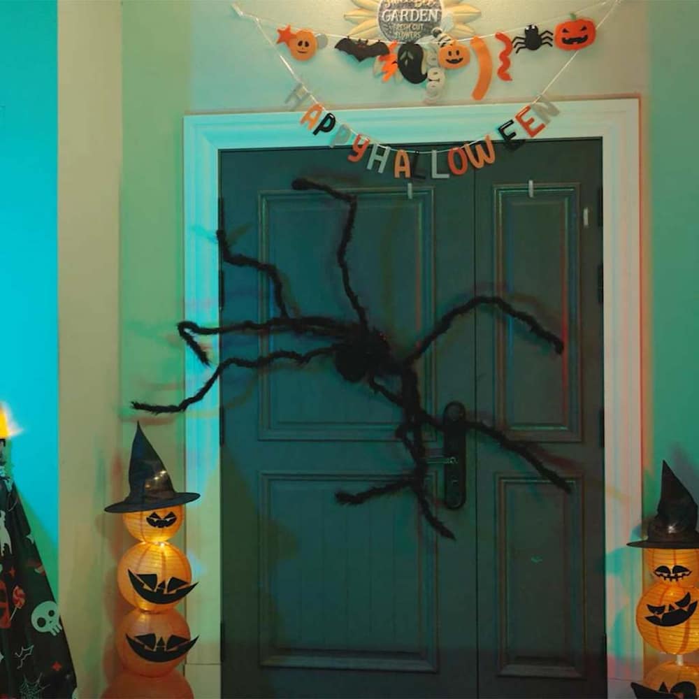 vidaXL Halloween Spider Decoration SPOOKA 3 pcs Black 200 cm 1