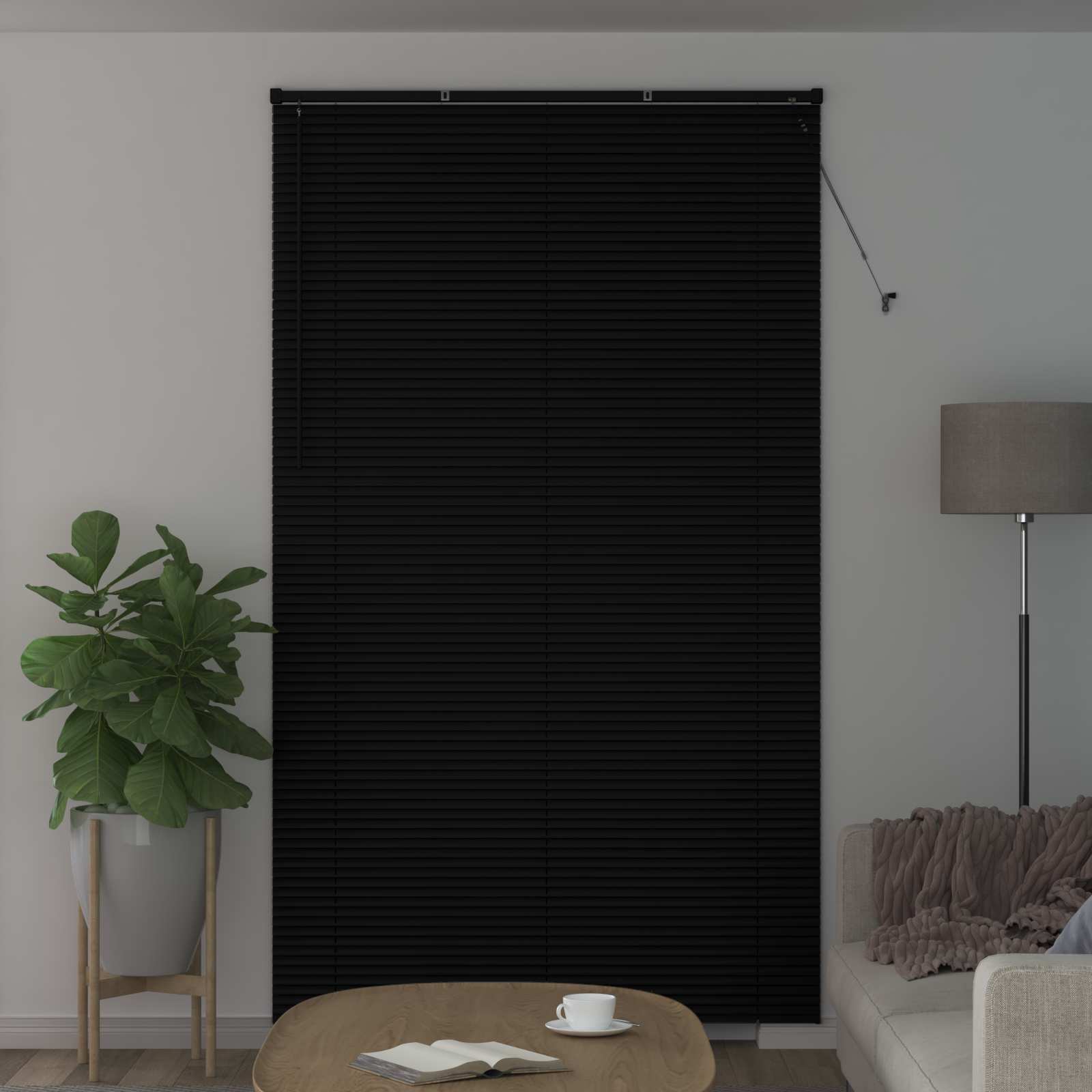 vidaXL Venetian Blind Black 213 x 150 cm 25 mm PVC 3