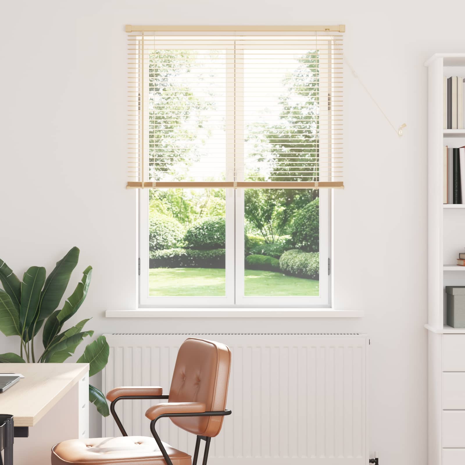 vidaXL Venetian Blind Light Brown with Pattern 150 x 90 cm 25 mm PVC 1