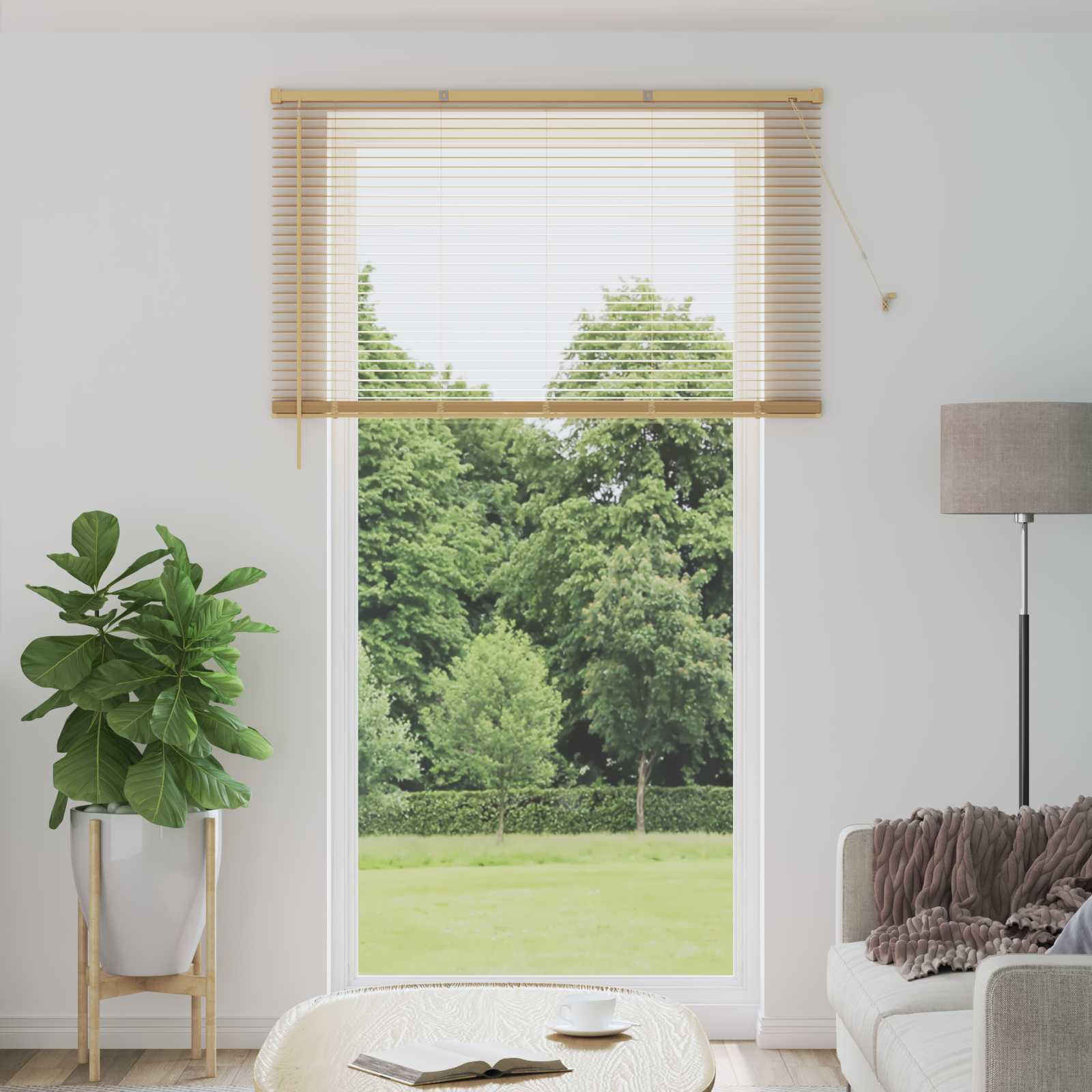 vidaXL Venetian Blind Light Brown with Pattern 213 x 130 cm 25 mm PVC 1