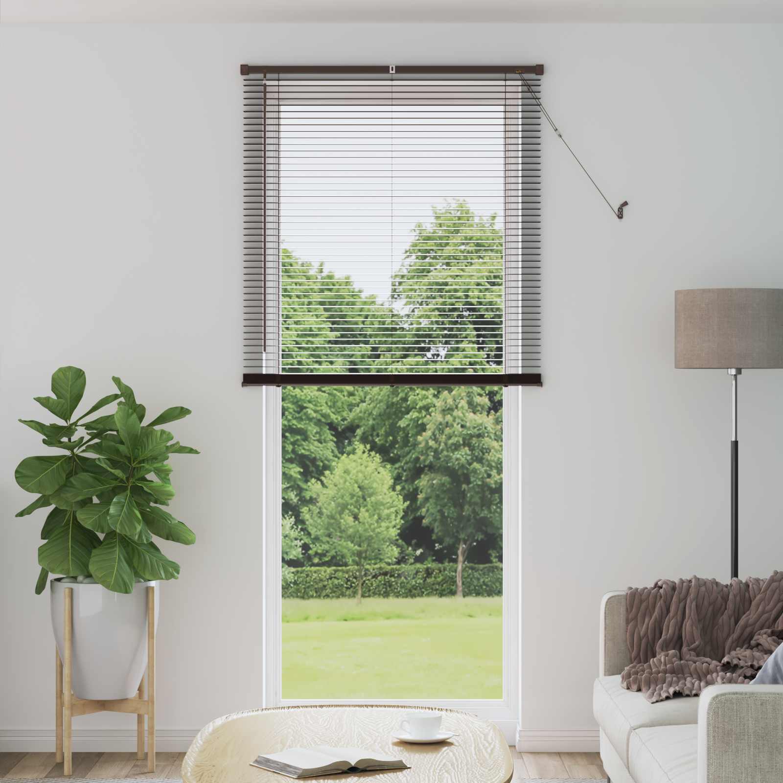 vidaXL Venetian Blind Dark Brown with Pattern 213 x 100 cm 25 mm PVC 1