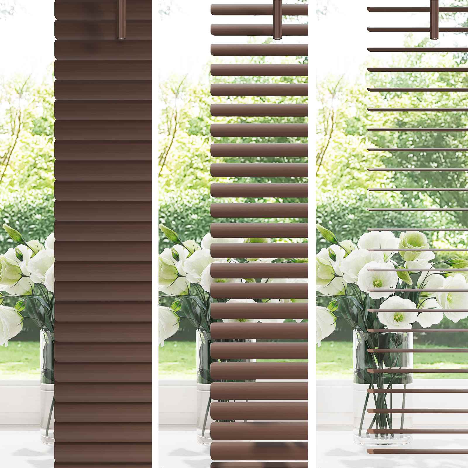 vidaXL Venetian Blind Dark Brown with Pattern 213 x 100 cm 25 mm PVC 4