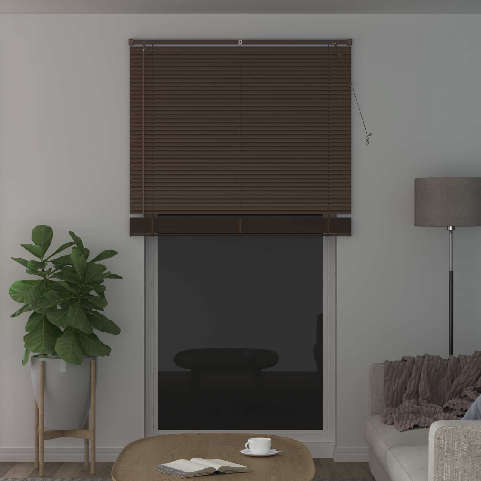 vidaXL Venetian Blind Dark Brown with Pattern 213 x 110 cm 25 mm PVC 3