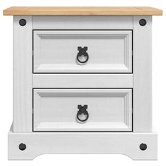 vidaXL Bedside Table Corona White 53 x 39 x 47 cm Solid Pine Wood 6
