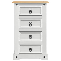 vidaXL Bedside Table Corona White 53 x 39 x 84 cm Solid Pine Wood 6