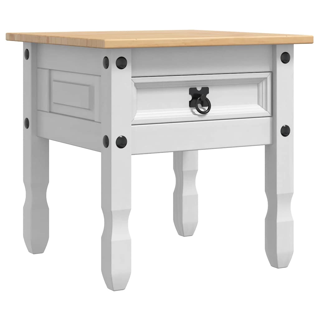 vidaXL End Table CORONA White 50 x 50 x50 cm Solid Pine Wood 2