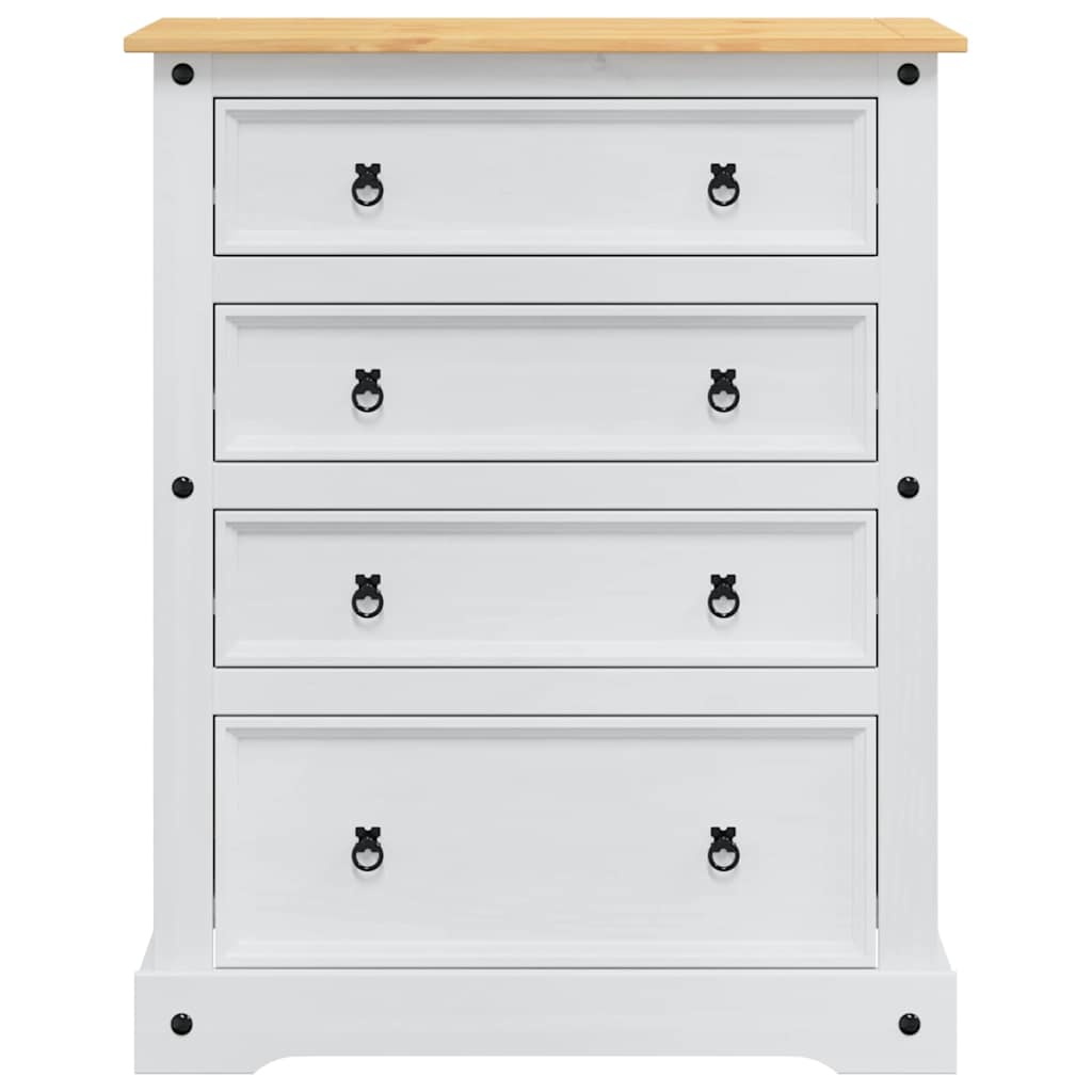 vidaXL Storage Chests Corona White 92 x 48 x 114 cm Solid Pine Wood 4