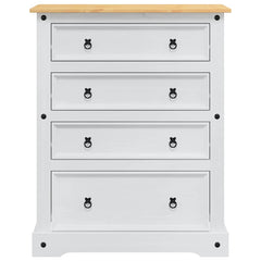 vidaXL Storage Chests Corona White 92 x 48 x 114 cm Solid Pine Wood 4
