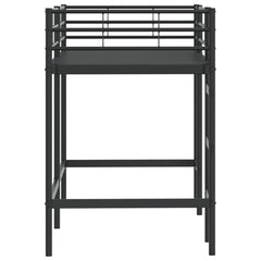 Kids' Loft Bed Frame Steel Black 75 cm 190 cm