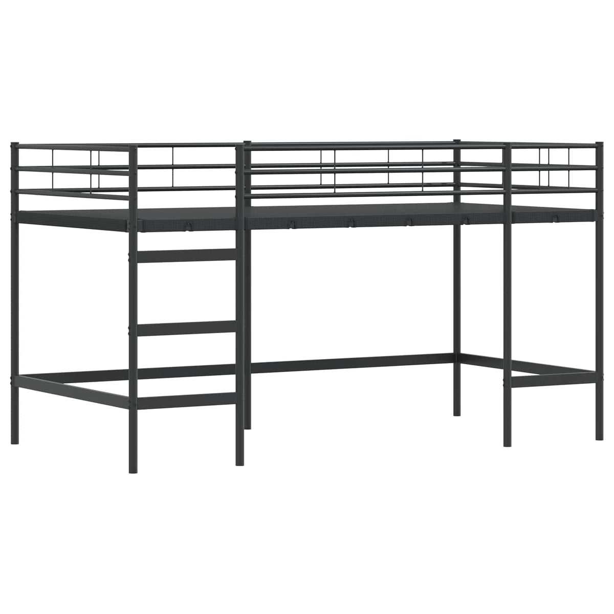 Kids' Bunk Bed Frame with Curtains 107 x 203 cm Black and pink