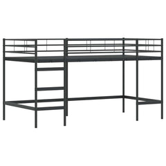 Kids' Bunk Bed Frame with Curtains 107 x 203 cm Black and pink