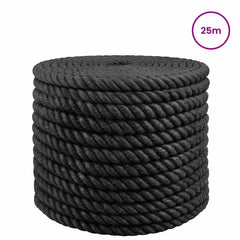 vidaXL Jute Rope 24 mm Black 100% Tossa jute 3