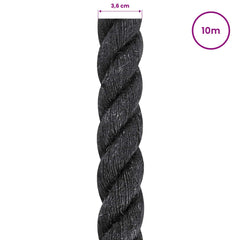 Jute Rope 300 mm 100% Tossa jute Black Length 10 m 36 mm