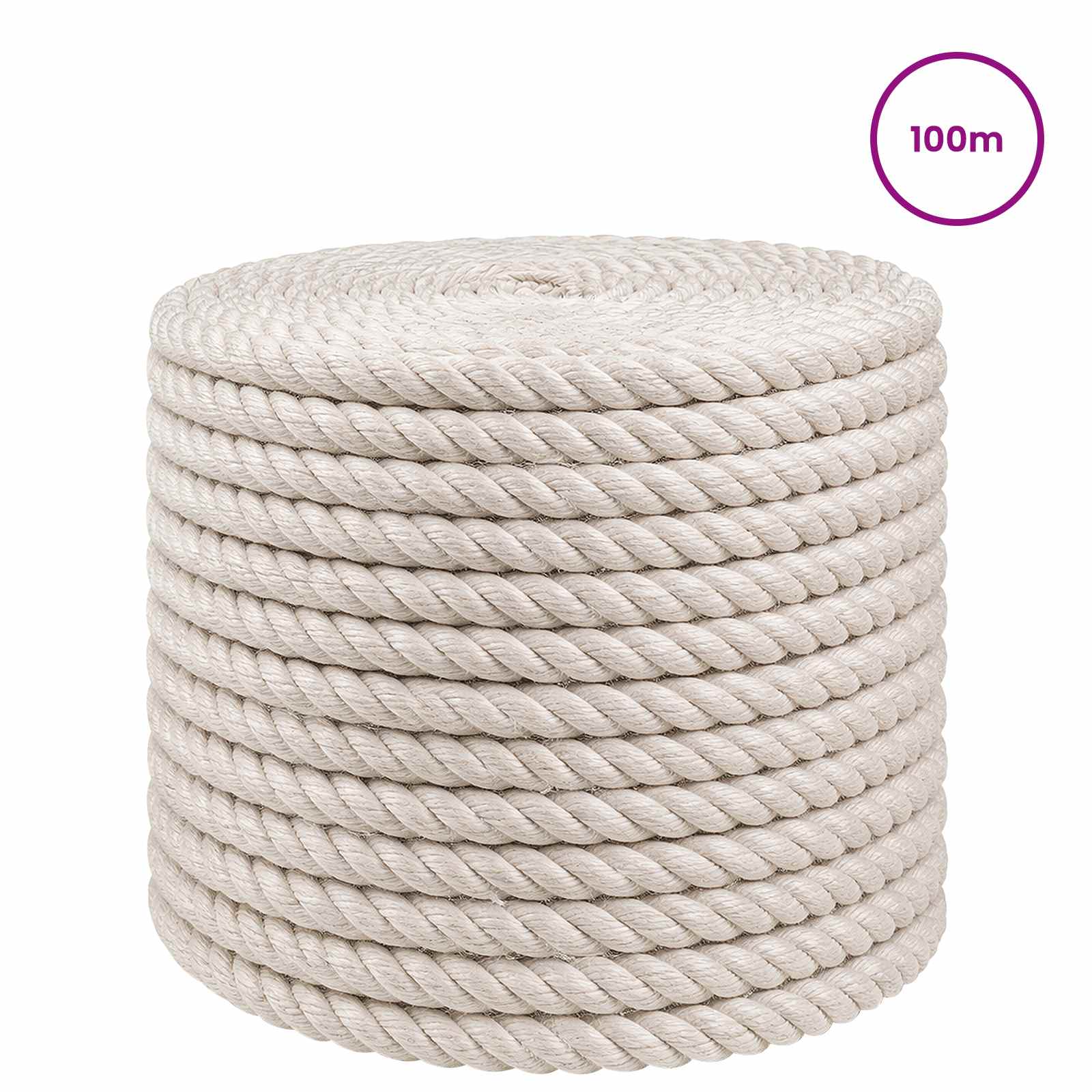 vidaXL Jute Rope 12 mm White 100% Tossa jute 3
