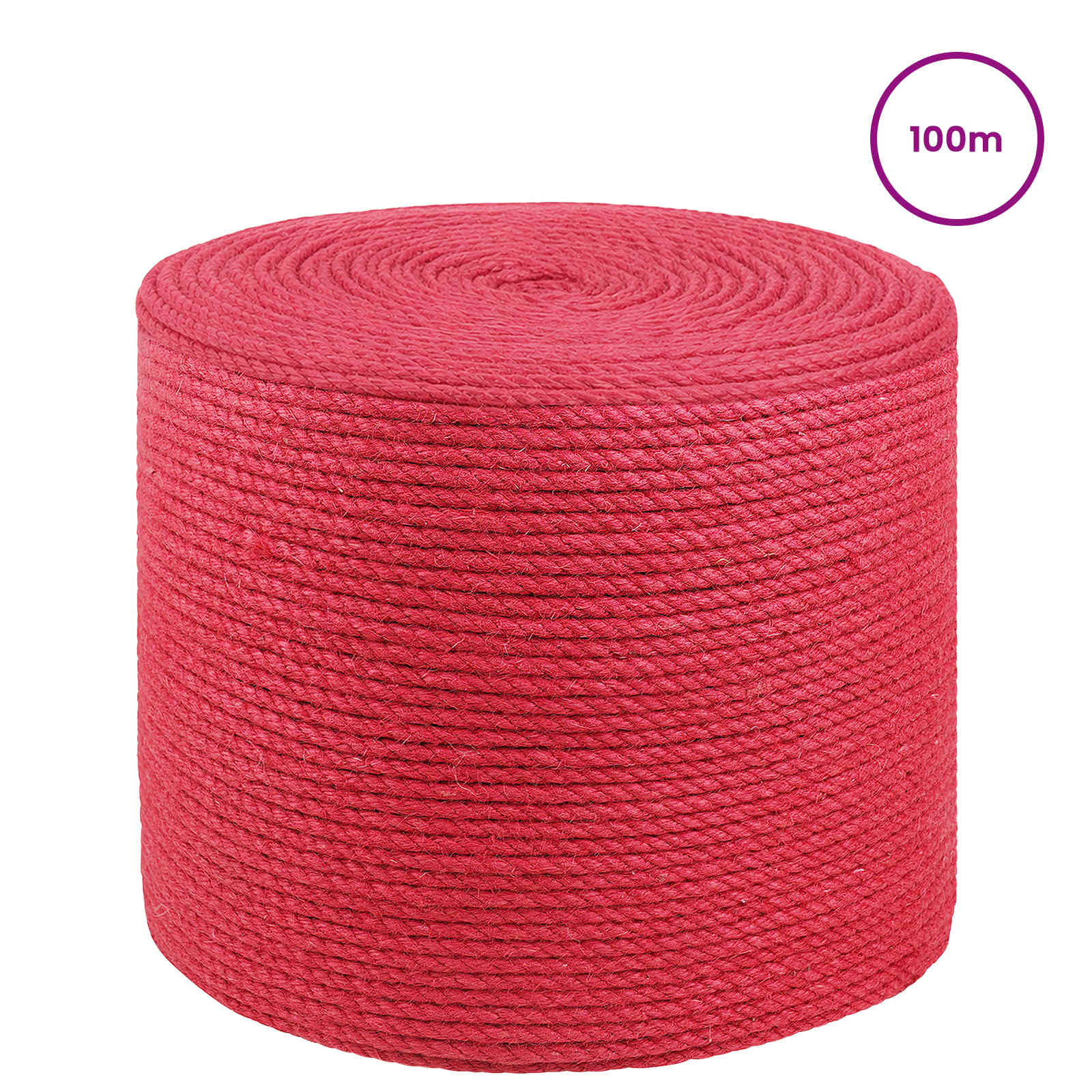 vidaXL Jute Rope 8 mm Red 100% Tossa jute 3