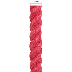 vidaXL Jute Rope 12 mm Red 100% Tossa jute 6