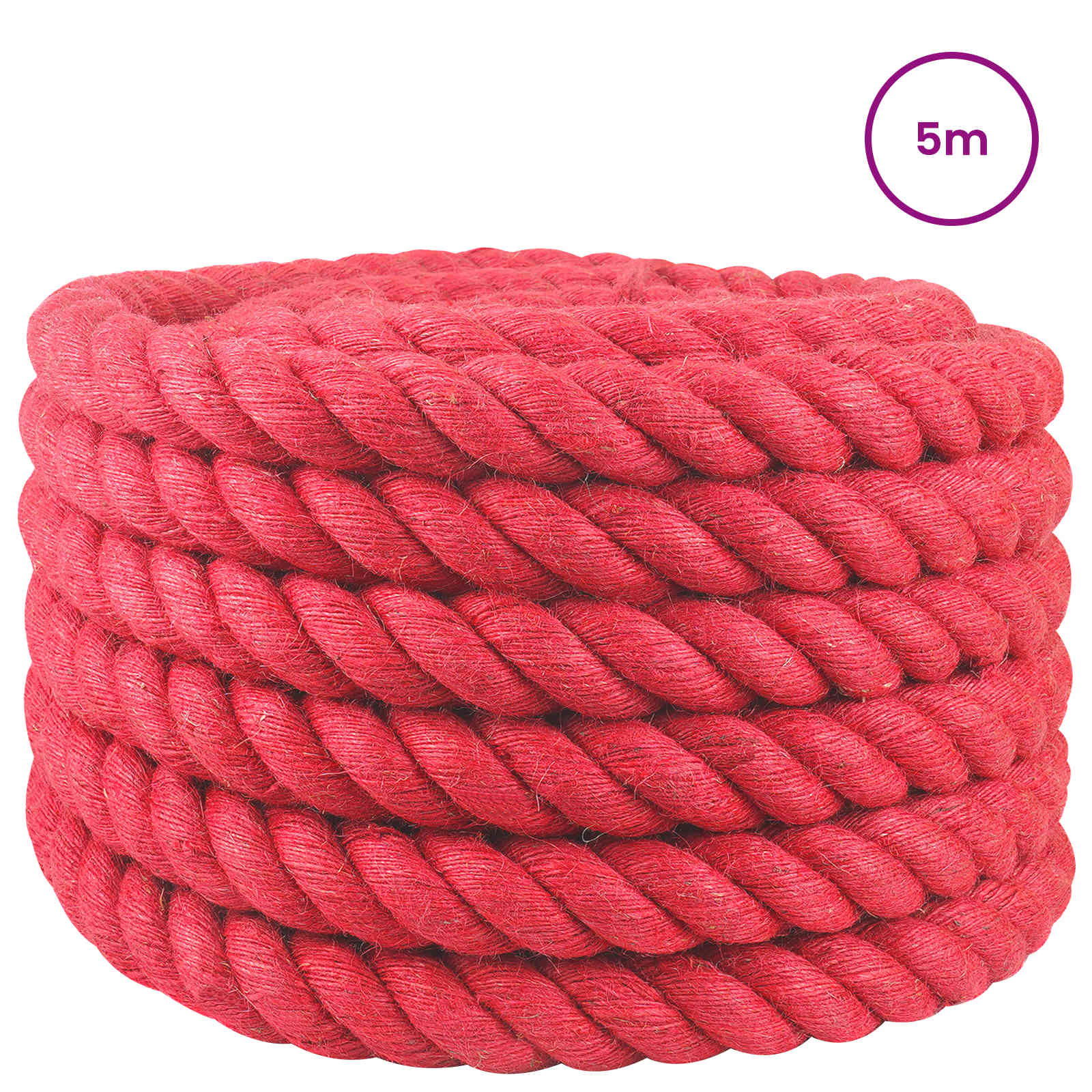vidaXL Jute Rope 40 mm Red 100% Tossa jute 3