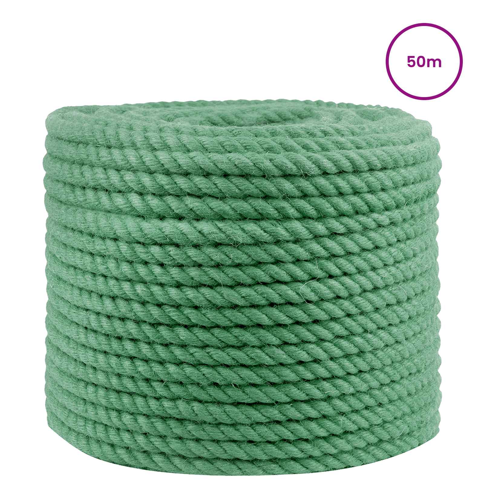 vidaXL Jute Rope 10 mm Green 100% Tossa jute 3