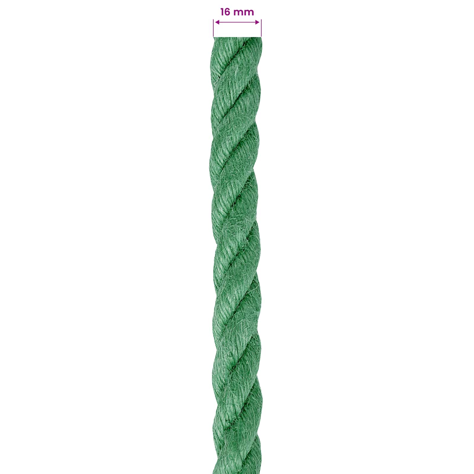 vidaXL Jute Rope 16 mm Green 100% Tossa jute 6