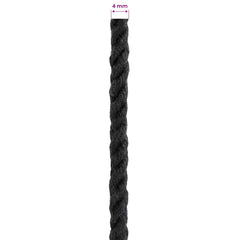 vidaXL Cotton Twine 4 mm 250 m Black 100% Cotton 6