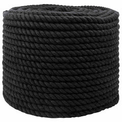vidaXL Cotton Rope 12 mm 50 m Black 100% Cotton 2